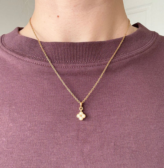 Authentic Reworked Necklace - Pearl Style Flower