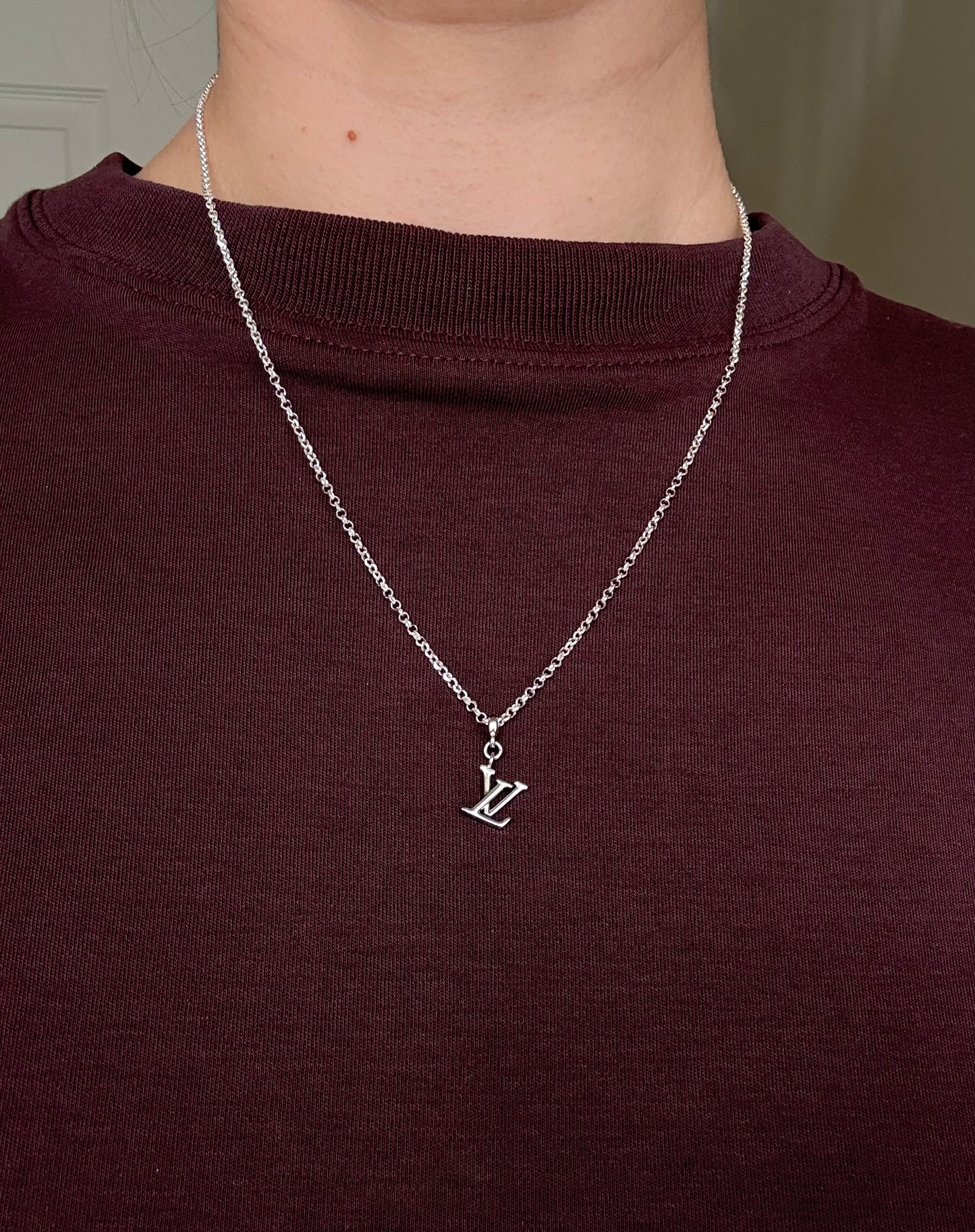 Authentic Reworked Necklace - LV Logo