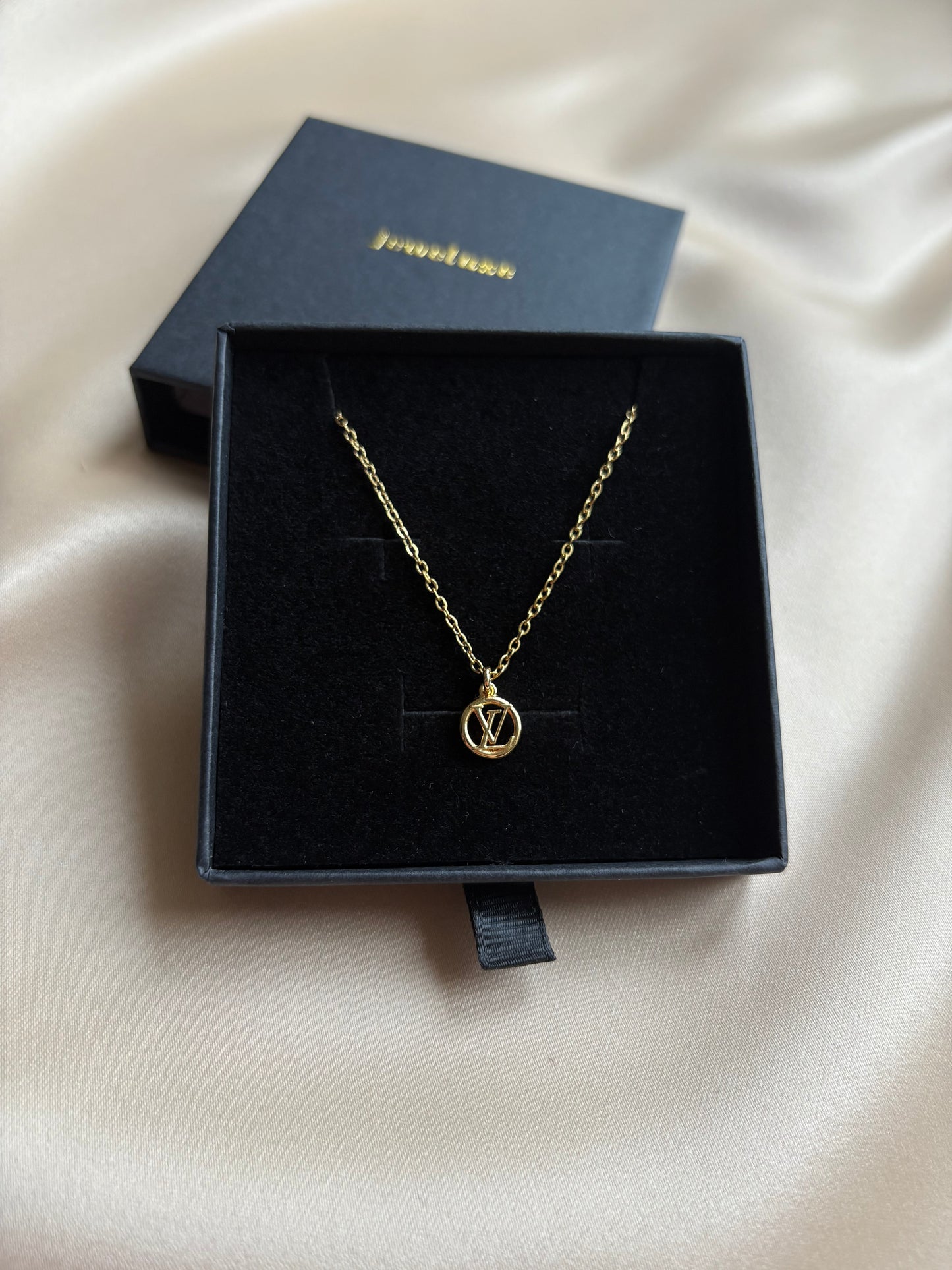 Authentic Reworked Necklace - Mini LV Logo