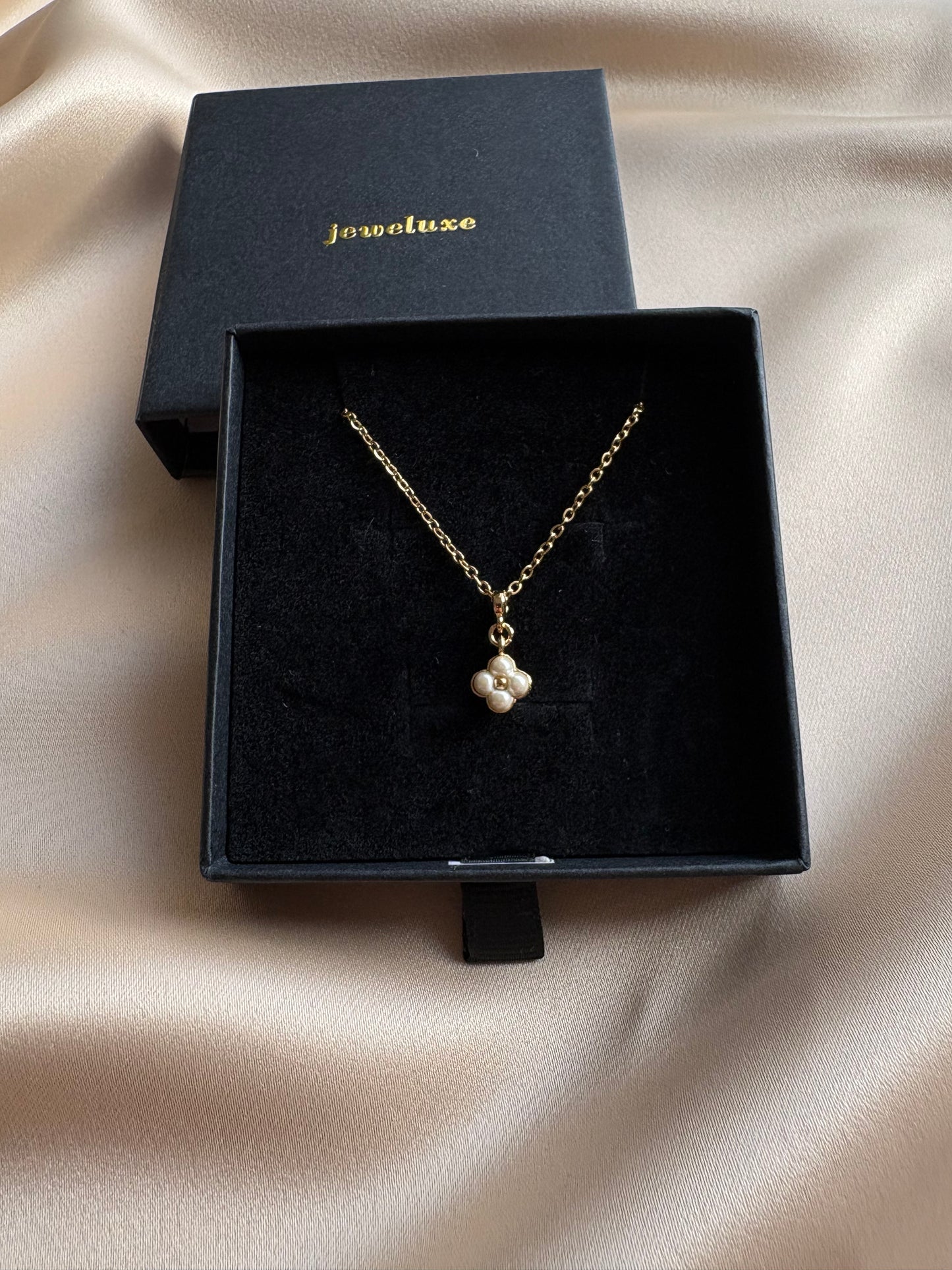 Authentic Reworked Necklace - Pearl Style Flower